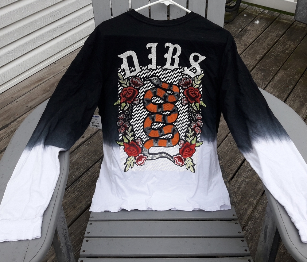 Men's Dibs long sleeve shirt medium dip dyed